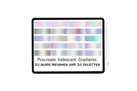 Procreate iridescent gradients kit, a Palette Add-On by Pencil Artsy