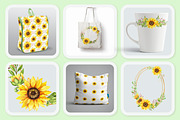 Sunflowers, set of watercolor, a Decorative Illustration by EshaStudio (Thumbnail 7 of 9)