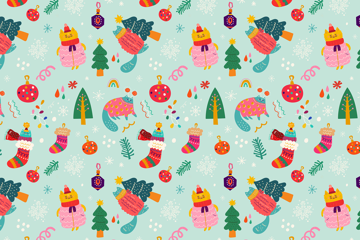 Christmas Cats, a Seasonal Illustration by MoleskoStudio (Photo 24 of 26)