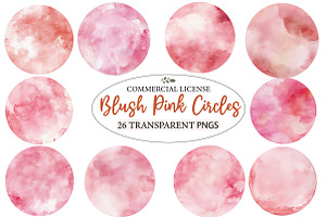 Blush Pink Watercolor Circles, an Illustration by Designworld