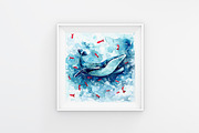 Watercolor Whale illustration, an Animal Illustration by Librebird (Thumbnail 4 of 4)