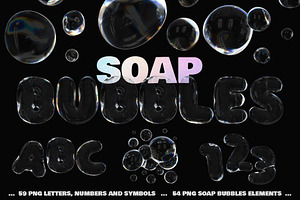 3D Soap Bubbles And Letters Set