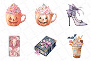Watercolor Girly Halloween Clipart, an Illustration by DreamPrint404 (Thumbnail 3 of 5)