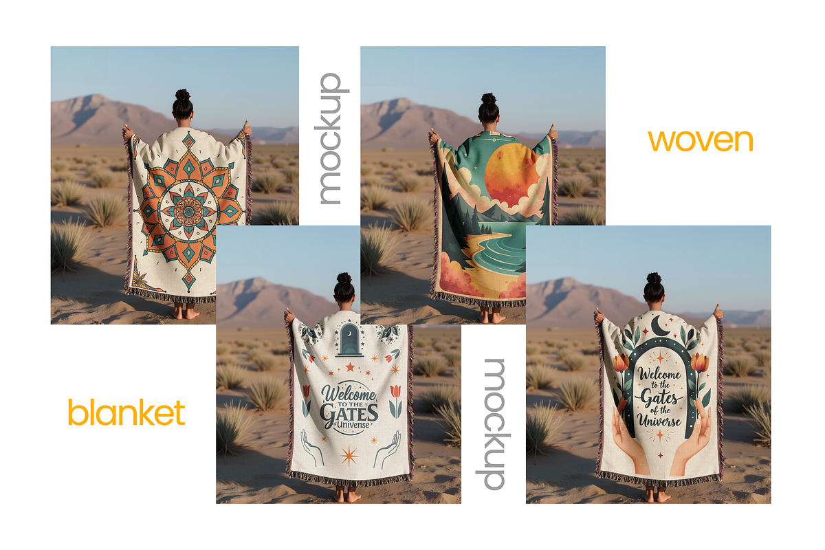Woven Blanket Mockup Held-Up, a Mockup by Mockups Studio (Photo 8 of 9)