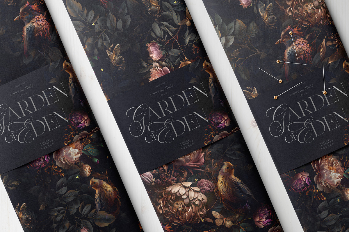 Gold Pastel Floral Pattern, a Pattern Graphic by paper aesthetic (Photo 2 of 9)