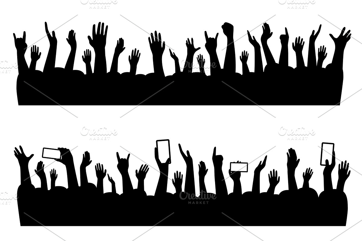 Musical concert hands of people, a Person Illustration by Vector Tradition