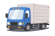 Blue Delivery Box Truck Cartoon, a Transportation Illustration by Artpon Illustration (Thumbnail 2 of 3)