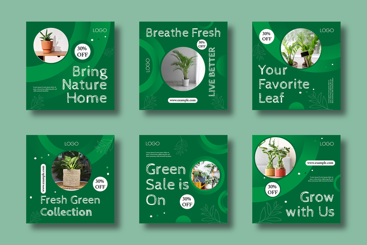 Modern Botanical Social Media Post, a Social Media Template by MightyDesign (Photo 1 of 8)