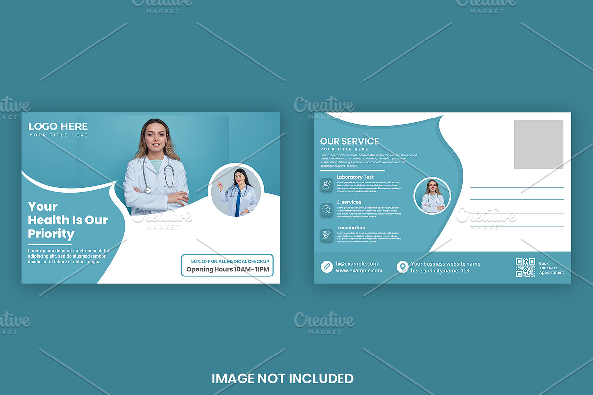 Medical Healthcare Postcard Template, a Card Template by graphics city (Photo 2 of 2)