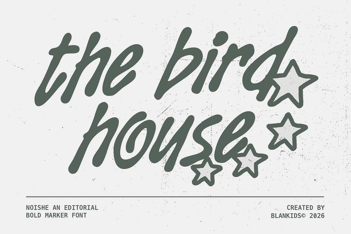 Noishe - Editorial Bold Marker Font, a Handwritten Font by Blankids Studio (Photo 2 of 11)