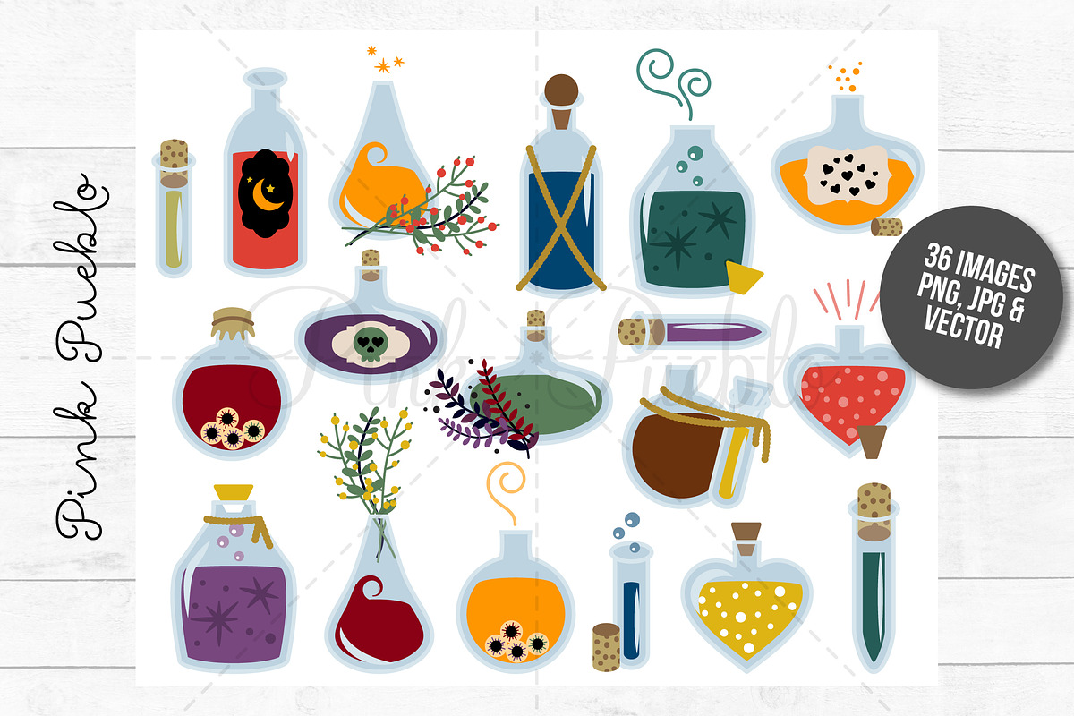 Magic Potion Clipart & Vectors, an Illustration by PinkPueblo (Photo 2 of 3)