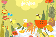 Table With Fruits and Vegetables, a Food Illustration by Maria Starus (Thumbnail 2 of 3)