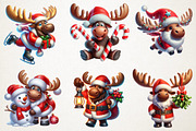 Christmas Santa Moose Clipart, an Illustration by RobertsArt (Thumbnail 6 of 7)