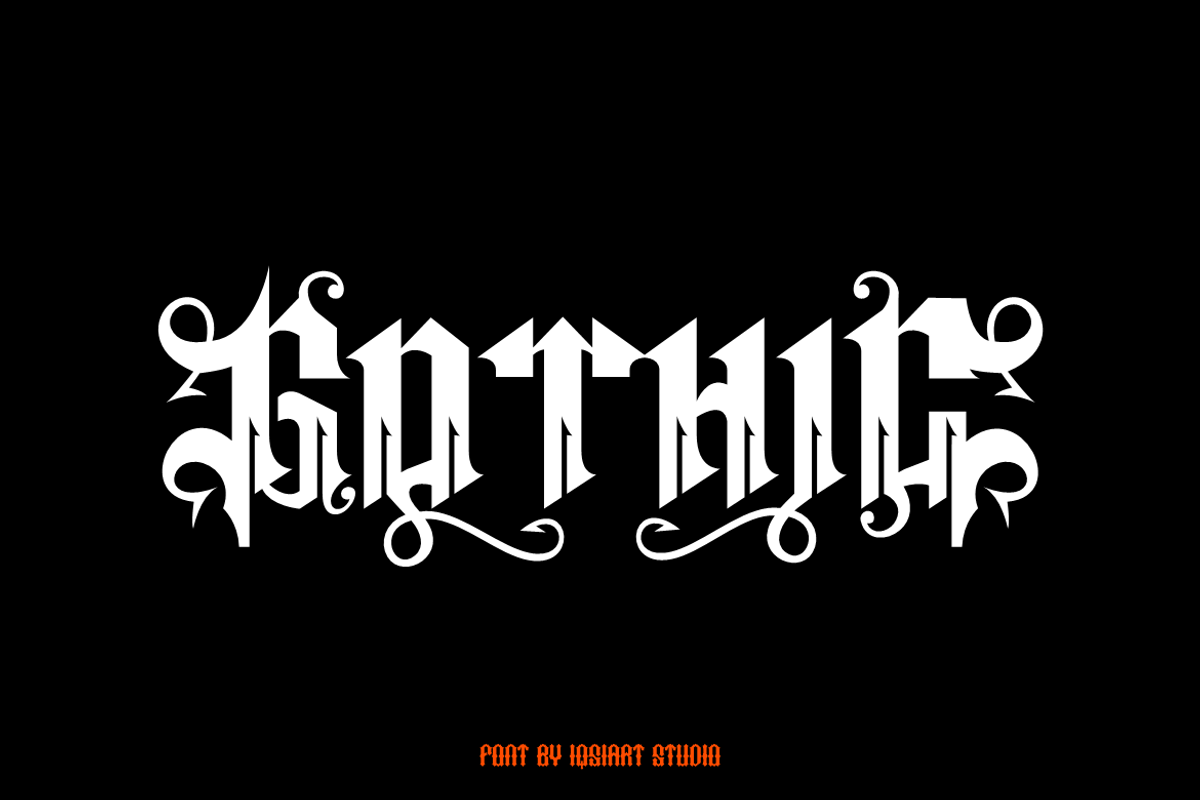 Megas Blemor - Tattoo Font, a Blackletter Font by Iqsiart Studio (Photo 2 of 10)