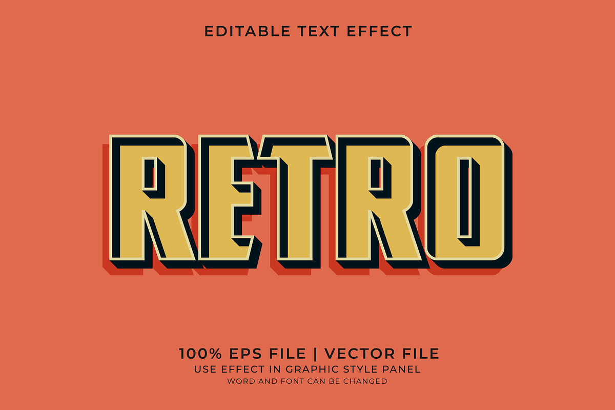 Retro Text Effects Bundle, a Layer Style Add-On by WM48 Shop (Photo 11 of 17)