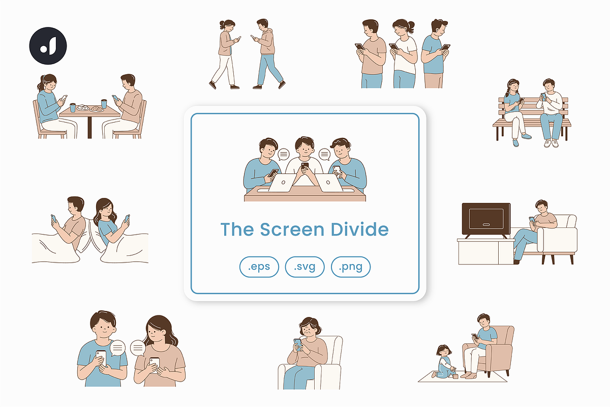 The Screen Divide Illustration, an Object Graphic by Jump Studio (Photo 1 of 12)
