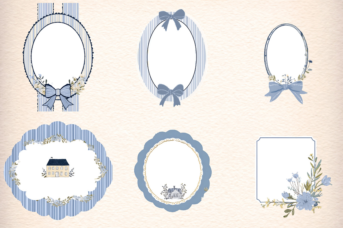 Cottage Dreams Patterns Frames Bow, an Illustration by Digital Artistic99 (Photo 3 of 8)