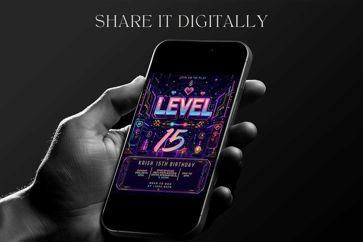 Gaming Birthday Invitation Template, an Invitation Template by InvitingStorys (Photo 5 of 11)