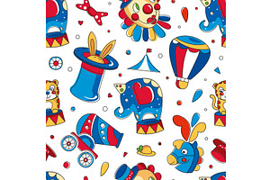 Circus Objects Seamless Pattern