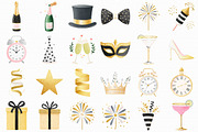 Gold Silver New Year 2026 Clipart, an Illustration by Libby Wishes (Thumbnail 2 of 5)