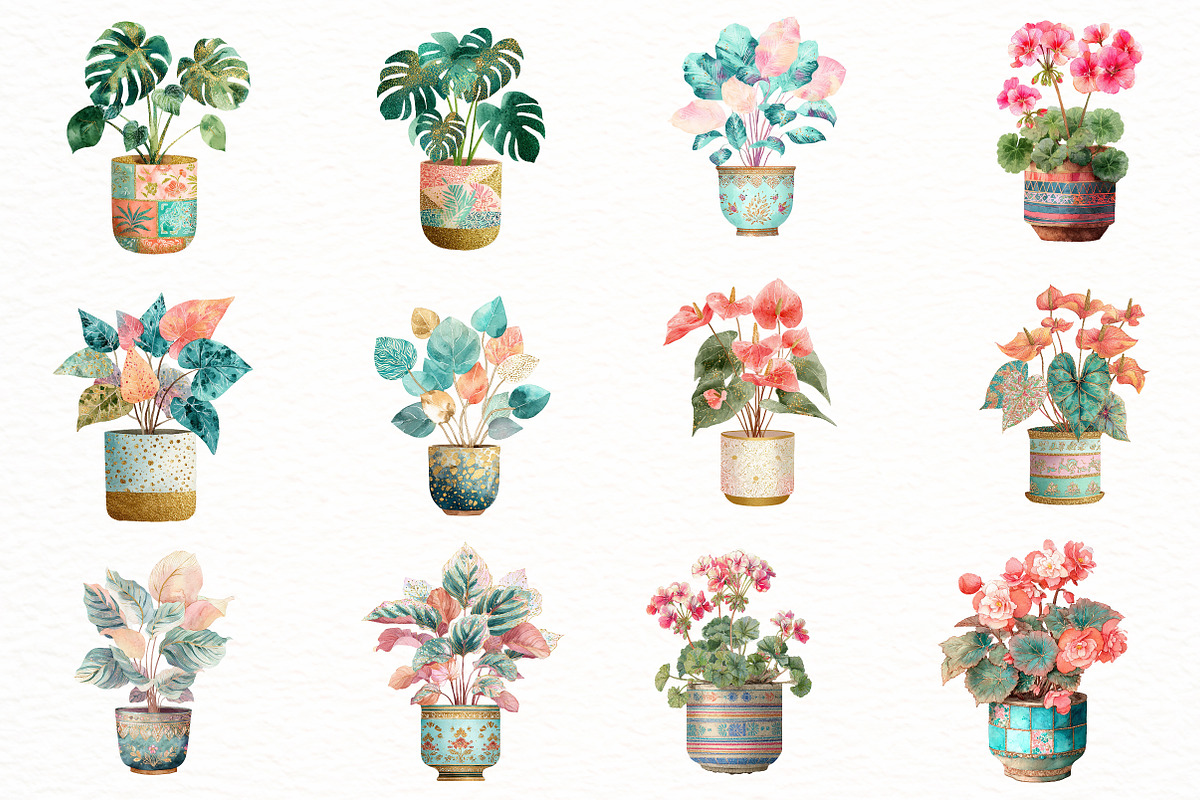 Spring Houseplants Clipart, an Illustration by Designworld (Photo 2 of 5)