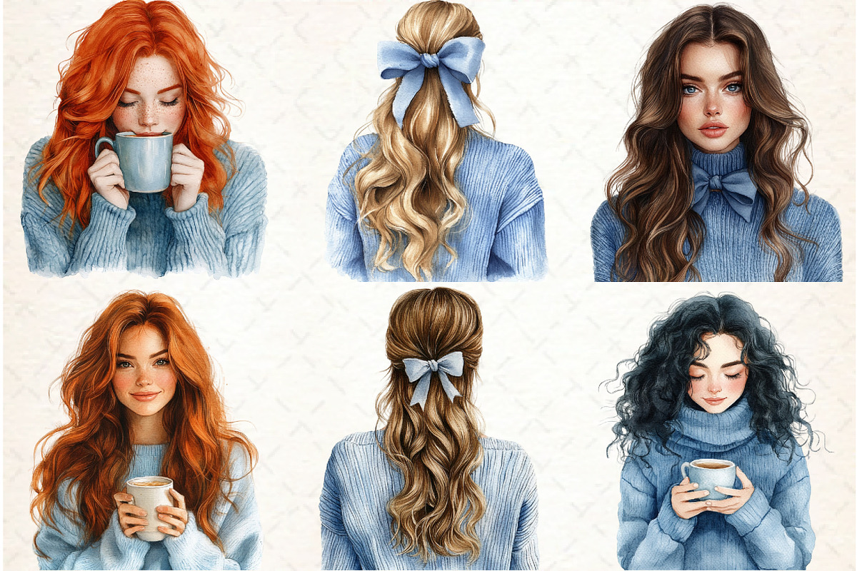 Gold and Blue Christmas Clipart, an Illustration by Libby Wishes (Photo 3 of 7)