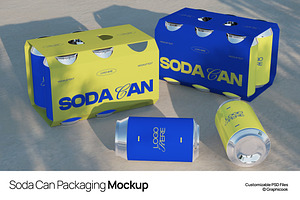 Soda Can Packaging Mockup, a Packaging Mockup by graphicook