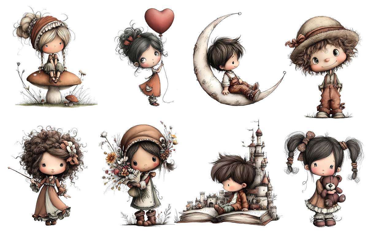 Whimsical Storybook Children Clipart, an Illustration by Craft Nest (Photo 4 of 5)