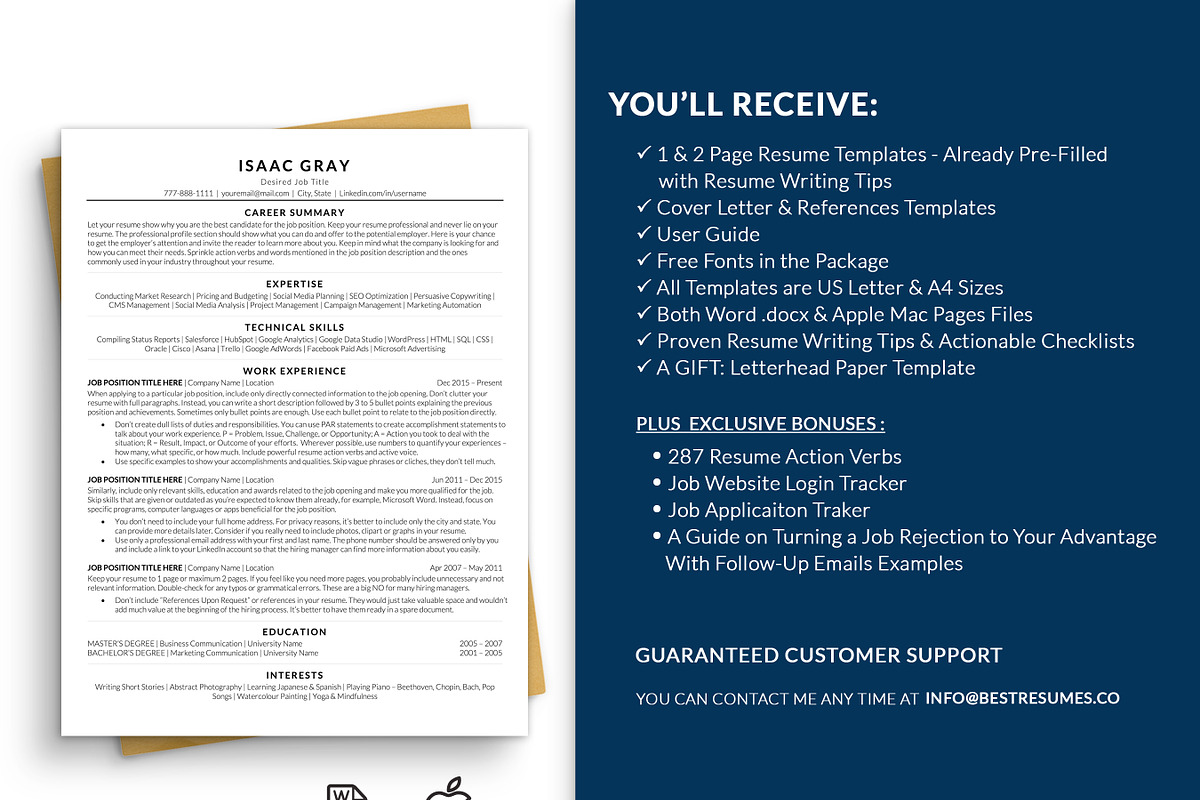 ATS Resume Template Word Mac Pages, a Resume Template by BestResumes.Co (Photo 5 of 9)