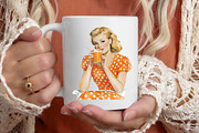 Watercolor Retro Housewife Clipart, a Seasonal Illustration by designcity5 (Thumbnail 5 of 5)