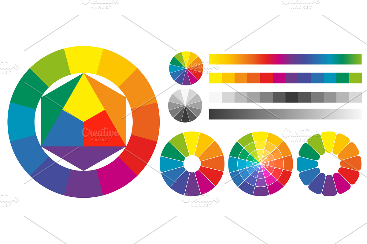 Itten color wheel. Primary, an Illustration by YummyBuum