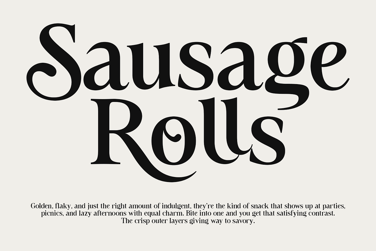 Tiramisu Sausage Rolls Serif, a Serif Font by Viswell (Photo 10 of 11)