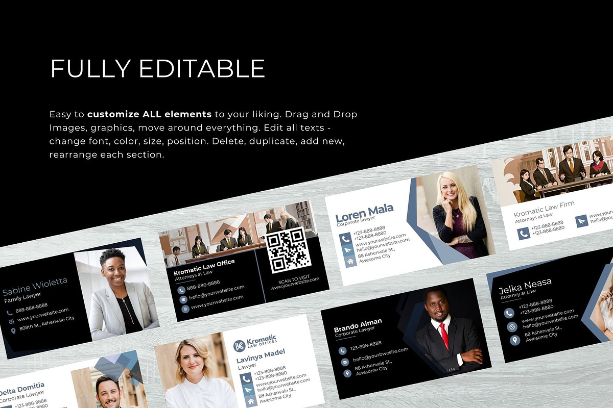 Lawyer Business Card Template, a Business Card Template by Kromatic Design Studio (Photo 4 of 5)