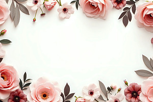 Classic Floral Frame With Muted Colo, a Photo by LOGOCREATIVE