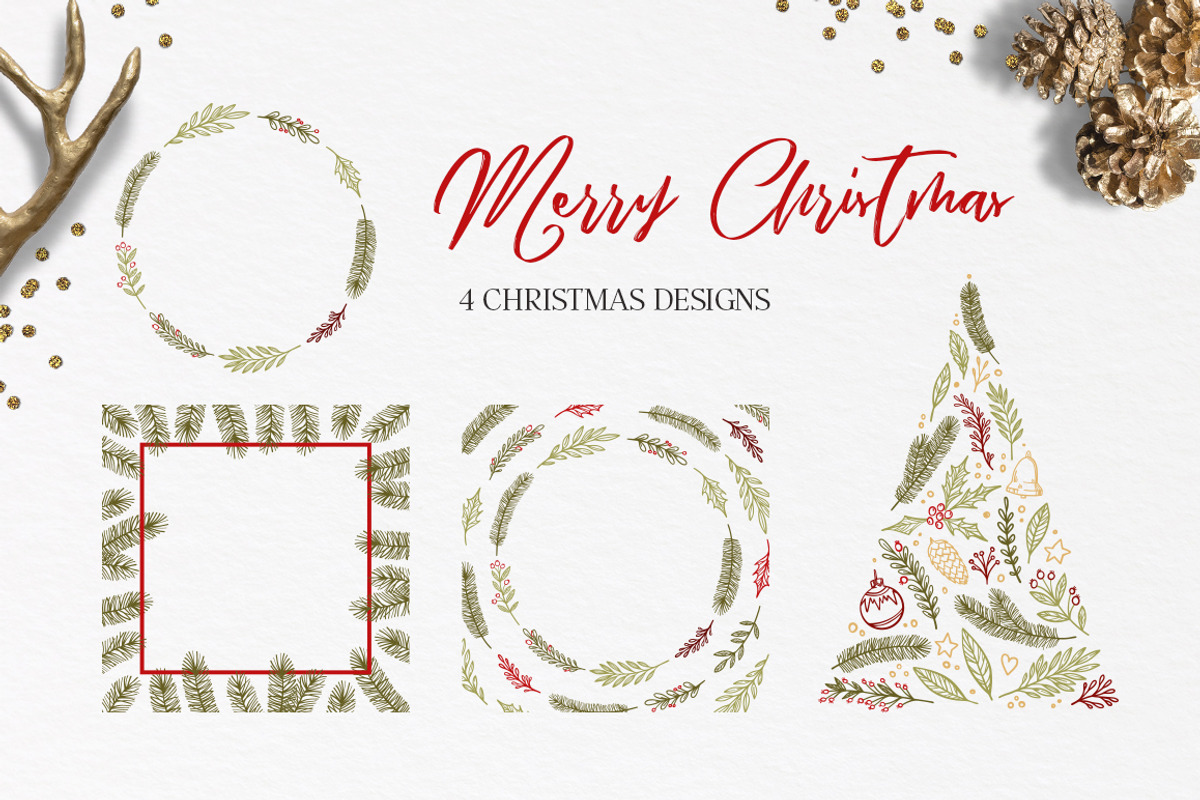 Merry Christmas set, a Decorative Illustration by Kate Macate (Photo 4 of 4)
