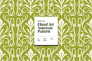 Green Floral Art Nouveau Pattern, a Pattern Graphic by Neermana (Thumbnail 1 of 5)