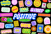 POSITIVE STICKERS PACK, an Object Graphic by craftlove (Thumbnail 1 of 9)