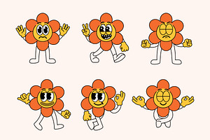 Groovy Flower Mascot Character