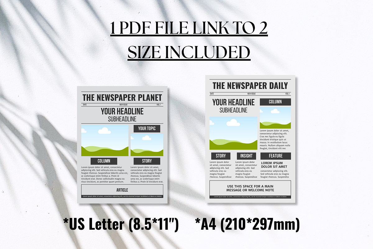 Front Page Newspaper template bundle, a Magazine Template by ZoloDesignHub (Photo 4 of 8)