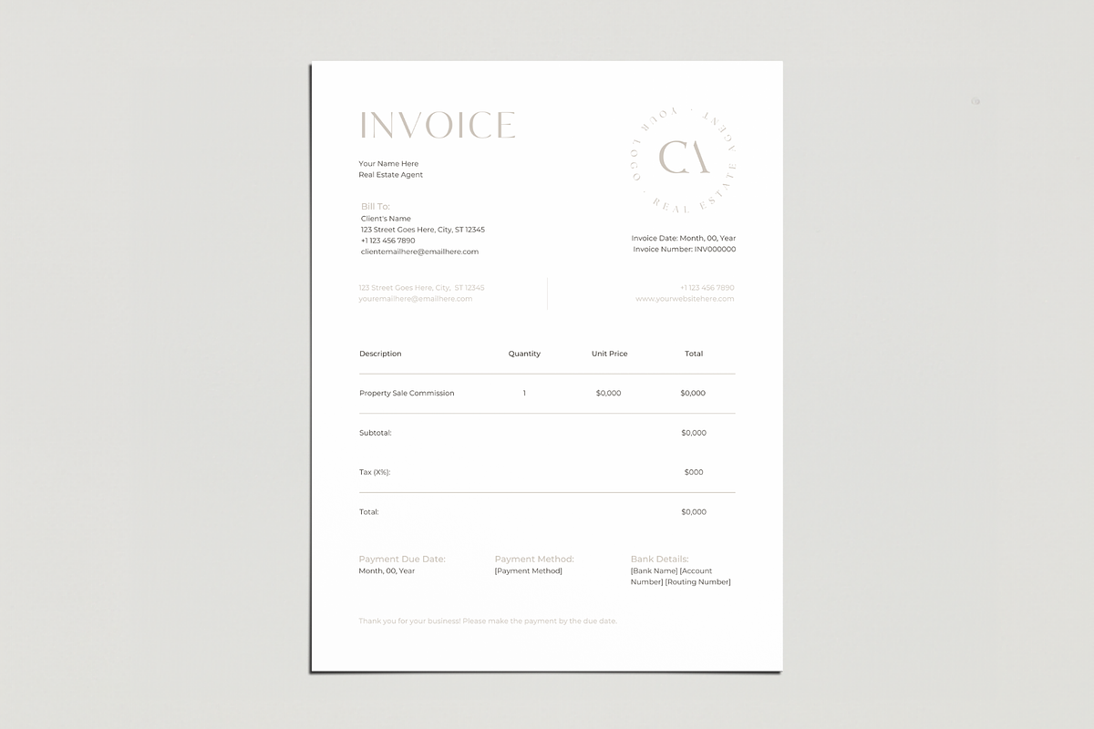 BUNDLE: Real Estate Invoice Template, a Branding & Logo Template by EstateElements (Photo 4 of 8)