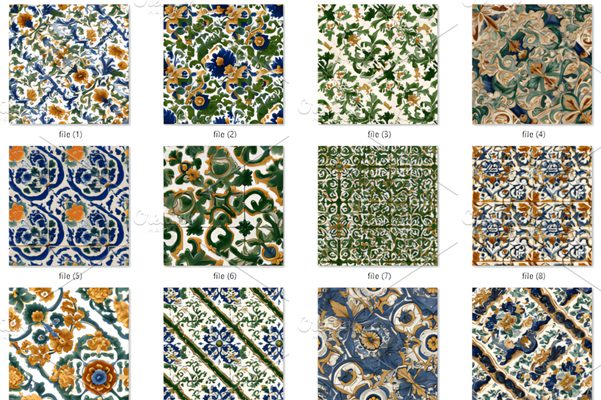Mediterranean Tile Patterns Backgrou, a Pattern Graphic by Ink Gallery (Photo 2 of 6)