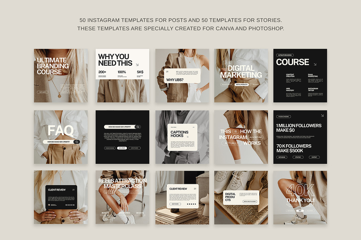 200 Instagram Templates for Coaches, a Social Media Template by Instprofi | Studio Estimo (Photo 6 of 16)