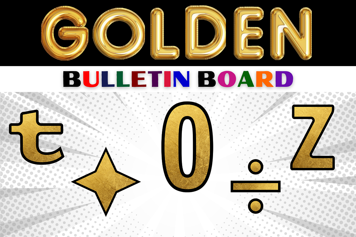 Bulletin Board Golden Letter,Numbers, a Templates & Theme by Premium Digital Templates (Photo 2 of 2)