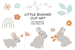 Little Bunnies Spring EasterClipArt