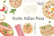 Rustic Italian Pizza Recipe Set, a Food Illustration by Sunshine Art (Thumbnail 1 of 10)