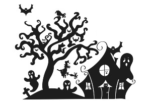 Halloween Elements Silhouette Set 1