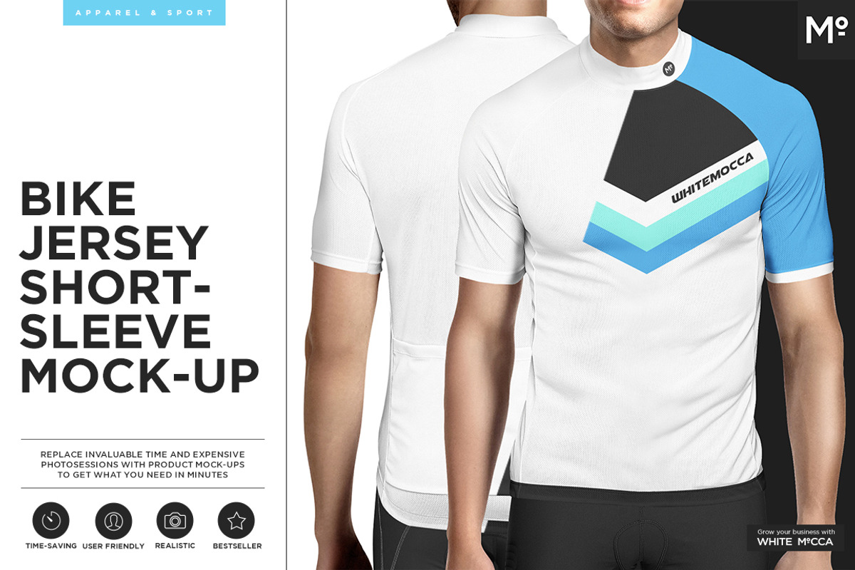 Bike Jersey Shortsleeve Mock-up, a Shirt Mockup by Mocca Mockups Store (Photo 1 of 8)