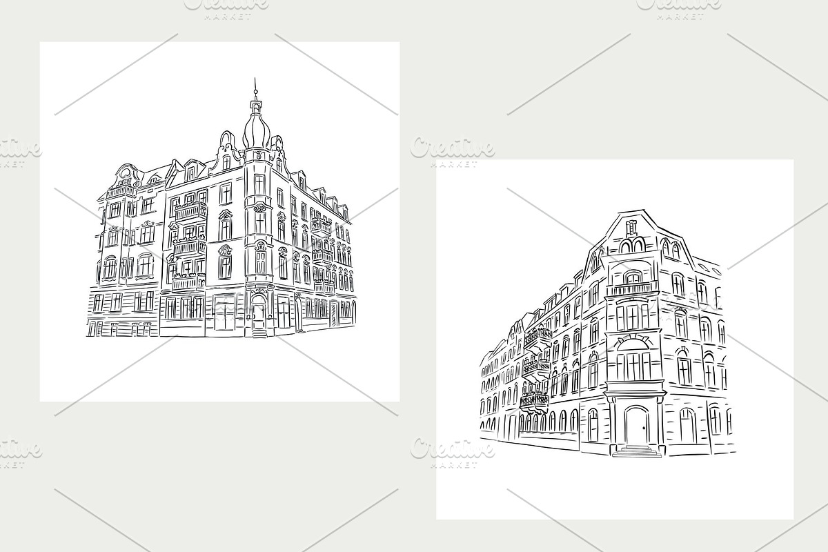 Architecture Procreate stamp brushes, a Brush Add-On by Veronika Gotovceva (Photo 2 of 9)