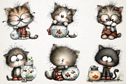 Fishbowl Whimsical Cat Clipart, an Animal Illustration by RobertsArt (Thumbnail 4 of 4)
