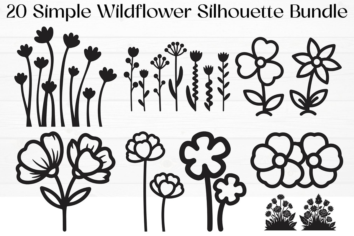 Simple Wildflower Silhouette, an Object Graphic by Designer_Momina (Photo 1 of 15)